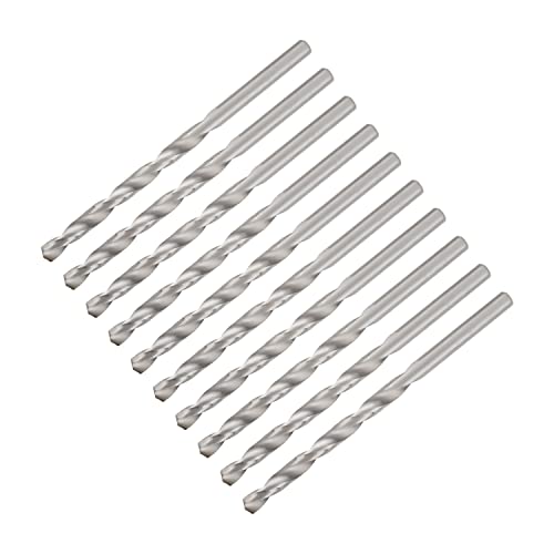 Utoolmart ドリル刃 ツイストドリル ドリルセット 鉄工用ドリルセット ドリルビット 刃直径4.7mm 硬度62-63 全長85mm 10個入り シルバー HSS-4241 電動ドリルビット ドリル刃セット高速度鋼工具 掘削工具 穴あけ DIY 電動工具 金属 木工