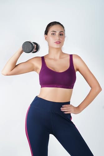 Image of (MSB-204 Premium Seamless Non-Padded Wire Free Slip On Sports Bra Low Impact Workout & Activewear Sports Bra for Women
