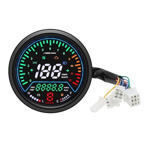 Compteur vitesse moto universel 12V avec affichage LED et tachymètre numérique