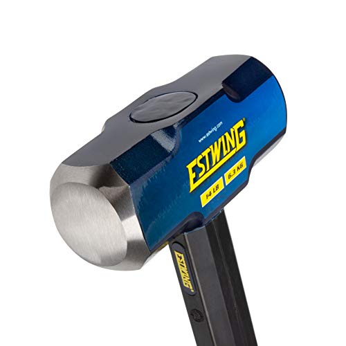 Image of Estwing 14-Pound Hard Face Sledge Hammer for Demolition /Stake Driving, 50-55 HRC, Locked Steel Head, 36-Inch Indestructible Handle with Vulcanized Rubber Overlay, Reinforced Lanyard Hole