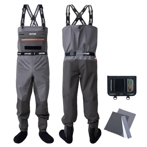 Image of Goture 5-Layer Breathable Stocking Foot Waders & Waist Gear, 5 Sizes