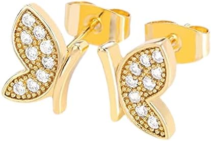 Butterfly earrings,stud earrings,butterfly studs,butterfly,earrings,butterfly jewelry,gift for her,butterfly stud earrings,birthday gift (Gold)