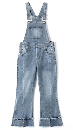 Salopette en jean pour fille avec double épaisseur isolante et poches