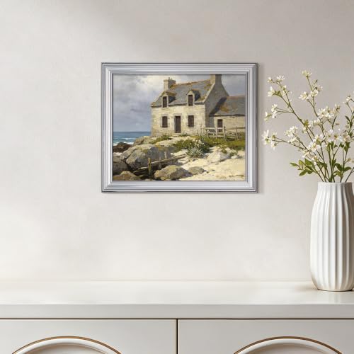 Image of upsimples 8x10 Picture Frame, Vintage Frames Decor, 1Pack Silver | Fit 5x7 and 8 x 10 Photo, Wall or Tabletop Display, Antique-style Decoration, Rustic Farmhouse Decor, For Weddings