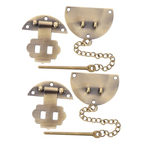 HOLIDYOYO 2pcs Vintage Jewelry Box Latch Locks Metal Clasp Buckle for DIY Box Making