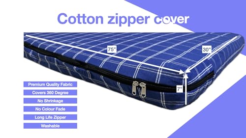 Image of Shri Krishan kripa Handloom Cotton Mattress Cover Single Bed Diwan Cot - 75X30x7 inch,Multi
