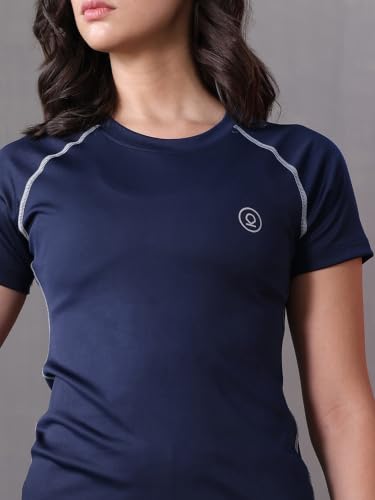 Image of CHKOKKO Women's Compression Gym T-Shirt for Running, Workout, Training, Sports & Activewear | Quick Dry Breathable Stretch Fabric | Body Fit Half Sleeve Athletic Sports Tee for Women