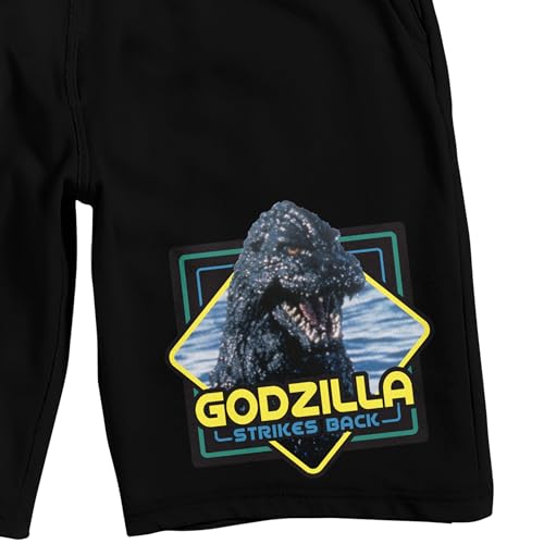 Godzilla Strikes Back Men's Black Sleep Pajama Shorts2