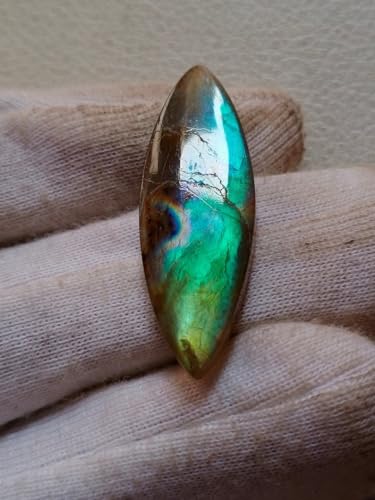 Pierre de labradorite véritable forme marquise pour haute joaillerie DIY - 2