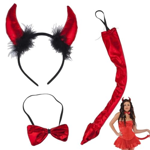 Conjunto de Cosplay, Accesorios para el Juego de Diadema y Pajarita y Cola,Tocados de Disfraces de Animales,Fiesta Infantil,Fiesta Temática,Fiesta de Cumpleaños