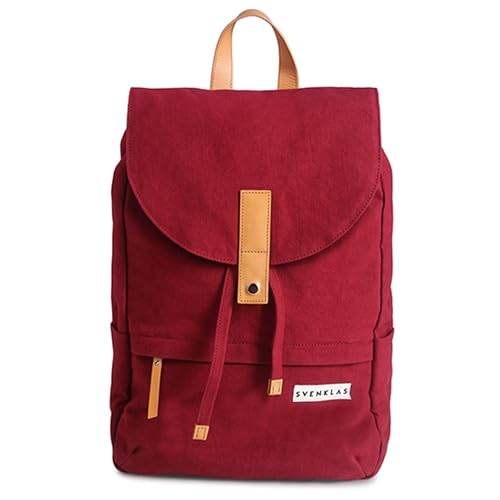 Image of Svenklas Hagen Backpack - 20 L Organic Cotton Italian Leather 16 inch Inch Laptop Bag For Men and Women
