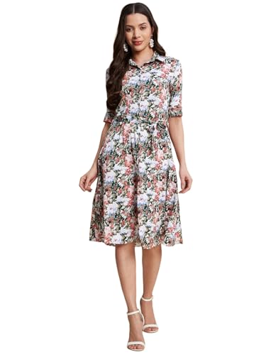 Image of Selvia Western Crepe Printed One Piece Fit & Flare