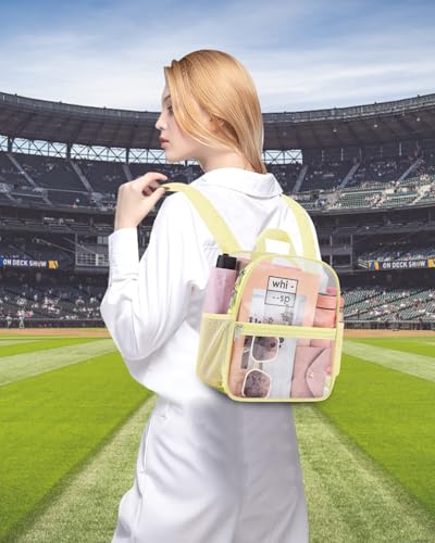 Image of Clear Backpack for Stadium Events, 12x12x6 Small Clear Plastic bag with Reinforced Straps for Game Security Festival Concert