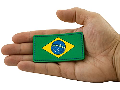 Patch Emborrachado Bandeira do Brasil 8cm x 4,5cm c/Fecho de Contato