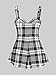 ROSE GAL Womens Plus Size Curve Lace Up Full Zipper Plaid Tank Tops Gothic Sleeveless Strap Tank Top(Black_5/1X)