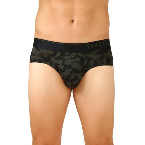Image of Van Heusen Men Regular Fit 4 Way Stretch Body Defining Fit Allover Print Briefs - Available in Pack of 1 & 2