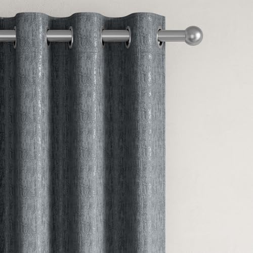 Image of Wakefit Jacquard Room Darkening Curtain | Light Blocking Upto 70% | (7 x 3.9 ft) | Door Curtain | Set of 2 | Reduces Noise | Machine Washable | Smash |Stripe Grey