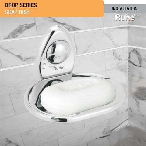 Image of Ruhe Drop Stainless Steel Soap Holder | Wall Mounted | Soap Dish Holder | Soap Stand | Soap Dish Holder For Bathroom and Kitchen |Bathroom Organizer| Soap Try For Bathroom Accessories | Gold