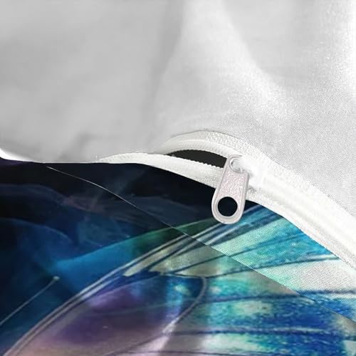 Housse de couette papillon 260x220 parure microfibre luxe nature