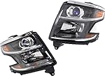 Evan Fischer Headlight Compatible For 2015-2017 Chevrolet Tahoe Suburban Left Driver and Right Passenger Halogen With bulb(s)