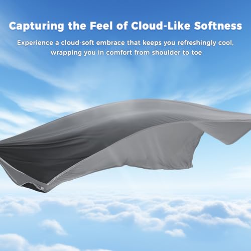 EMME Kühldecke Kühlende Decke,Arc-Chill Q-Max>0,45, 2 in 1 Doppelseitige Dünne Sommerdecke, Leicht Atmungsaktiv Tagesdecken, Sofa Decken,Bettüberwurf Kuscheldecke,127x 177cm,Farbverlauf Grau