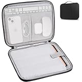 Bolsa de transporte para tablet de 9 a 11 polegadas para iPad Pro 11 (2022-2018), iPad 10,9 (10ª geração), iPad Air (5/4ª geração), Galaxy Tab A8/A7/S8/S7, bolsa protetora com bolso (preto)