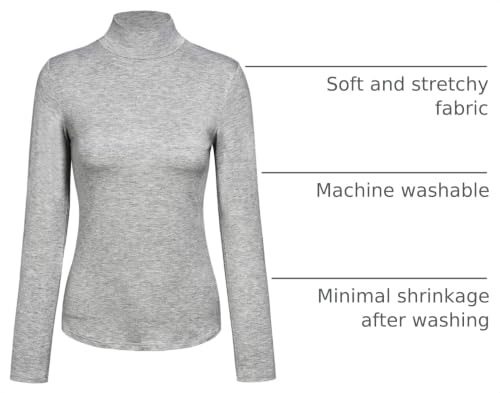 Image of Kindcall Womens Slim Fitted Mock Turtleneck Tops Long Sleeve Lightweight Base Layer Shirts