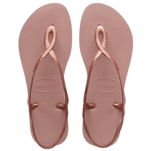 Image of Havaianas Women's Luna Sandals's Beach Sandals with Back Strap - Crocus Rose, 7 /8