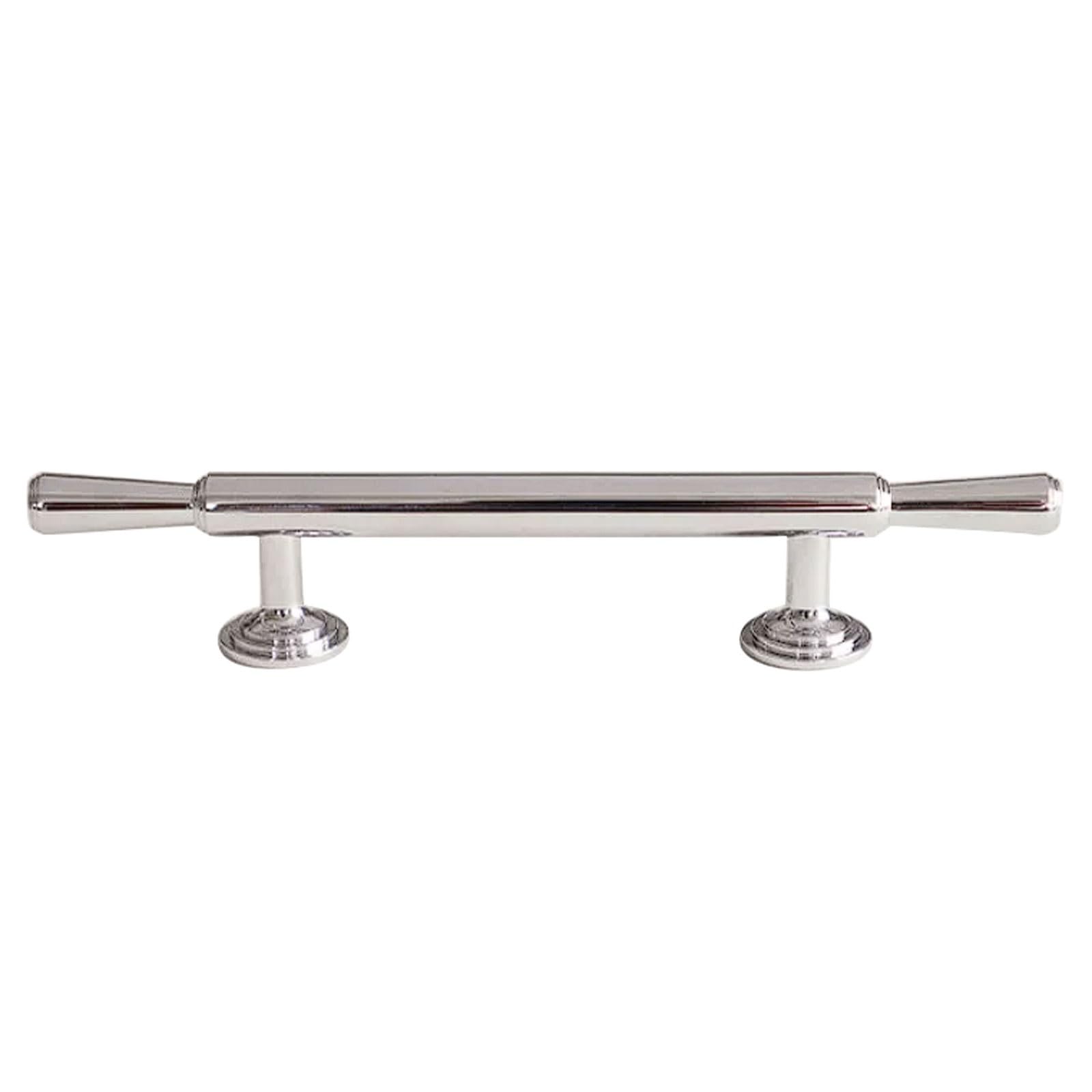 CHENHOJU Silver Brass Cabinet Pulls Chrome-Plated Finish, Multiple Lengths and Hole Spacing Options for Drawers and Wardrobes Cabinet Pulls(184mm)