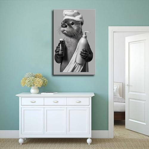 Poster loutre sur toile de qualité supérieure pour salon et bureau