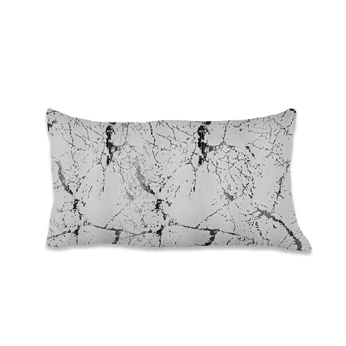 Majestic Giftware Jacquard Decorative Throw Pillow Cover - PC1220S-AMZ | Black/Silver Pillow Case with Zipper | Soft & Washable Cushion Covers for Sofa, Couch, Bedroom, Living Room (12"x20")