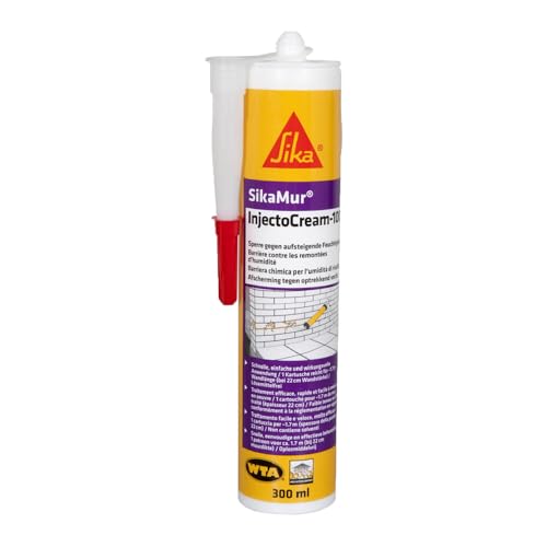 SIKA - Tratamiento contra de humedades por capilaridad en las murados - SikaMur InjectoCream-100 Blanco - Interior/Exterior - Anti-Moho - 300ml