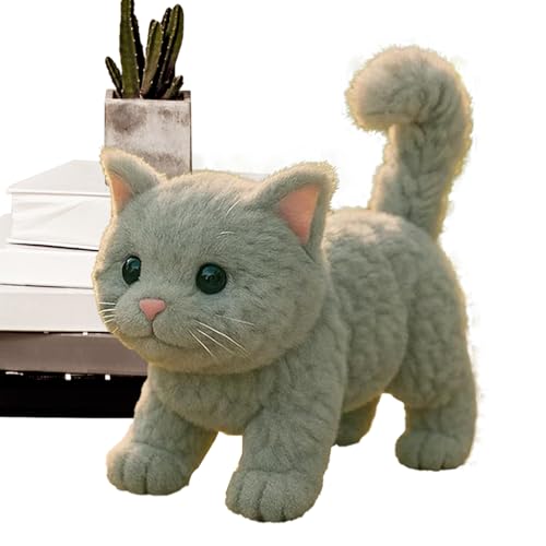 Genérico Juguetes De Gato para Niños | Peluche Eléctrico de Gato Realista,Peluche Interactivo para Niñas Niños y Oficinas - Regalo para Día de Acción de Gracias Navidad y San Valentín