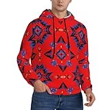 Supdreamc Mens Travel Hoodie With Secure Pocket Red And Blue Western Southwest Mesas, Lightweight Pullover Hooded Sweatshirt For Airplanes, Camping, And Long Trips
