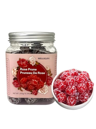 WEIJUEJIYI Rose Plum 12.34oz Prune, Dried Prune, Salty Sweet and Sour Plum,Preserved Fruit Dried Plum ，Fruit Preserves Dried Fruit, Vegetarian, Gluten-free