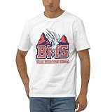 Smtsec BMS - Blue Mountain State Men's 170g Combed Cotton Short Sleeve T-Shirt White, Large
