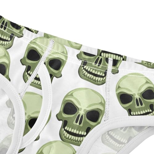 CHIFIGNO Funny Skulls Green Boys Briefs Cotton Boy Underwear Soft Printed Brief Underwear4