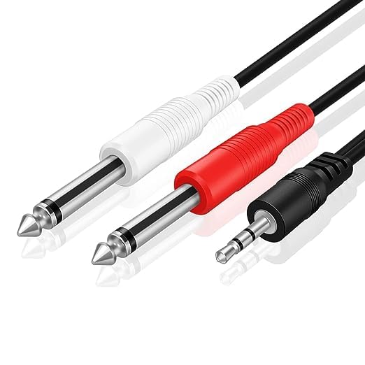 HAKUHO 3.5mm TRS to 6.35mm Dual 1/4" TS Mono Y-Cable Splitter Cord 3.5 mm 1/8 TRS to Dual 6.35 mm 1/4 TS Mono Breakout Cable. (1.8) (B0CKLPLWZR) Amazon Price History, Amazon Price Tracker