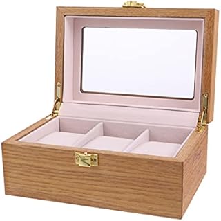 UKCOCO Watch Box Organizer Case 3 Slots Watch Display Case Wood Watch Jewelry Case Organizer for Men Women
