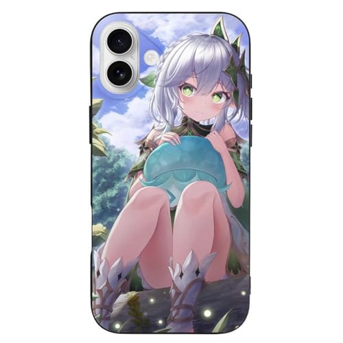 BFLiRuW iPhone 16 �p �P�[�X �i�q�[�_ Genshin �L�����N�^�[�� �A�C�t�H�� 16 Plus Pro Max 16 E �p �J�o�[ ���ϖh�~ ����~�� �w��h�~ �ϏՌ� �����h�~ �ϋv�� iPhone 16 Plus