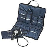 MABIS Medic-Kit3 EMT and Paramedic First Aid Kit with Multiple Cuff Sizes, 3 Calibrated Nylon Blood Pressure Cuffs, Sizes Included: Large Adult, Adult and Child, Blue