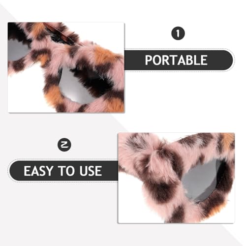 BESTOYARD 90s Plush Leopard Cat Eye Sunglasses for Women Cute Furry Fashion Sunglasses Party Favors UV Protection Trendy Women Glasses4