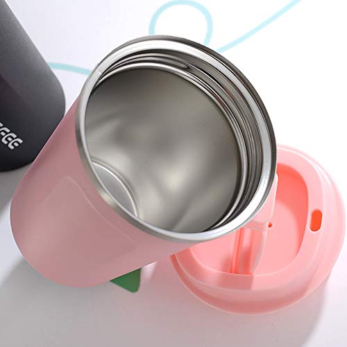 Gteller Edelstahl-Reisebecher, doppelwandig, isoliert, Vakuumbecher mit Deckel (Rosa, 482 ml) – Ansicht 6