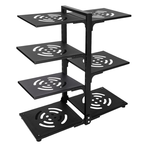CROWNSHOP Pots and Pans Organiser Rack Adjustable Non-slip Dividers Pan Organiser for Cupboard Saucepan Storage Organizer Rack for Kitchen Counter Cabinet (7-Tier)