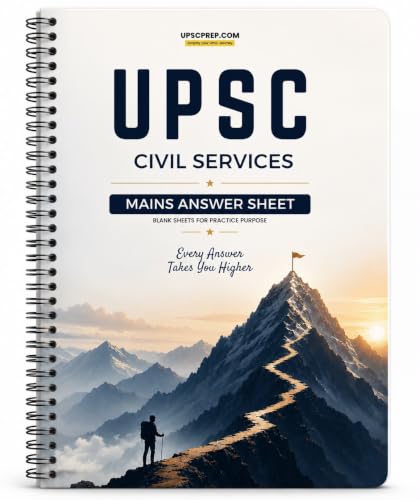 Image of UPSC Mains Answer Writing Practice Notebook | UPSCprep.com | 200 Pages | Pack of 2 | Blank Sheets with Pre-Printed Margins | Spiral Bound | A4 Size | Write unLimited