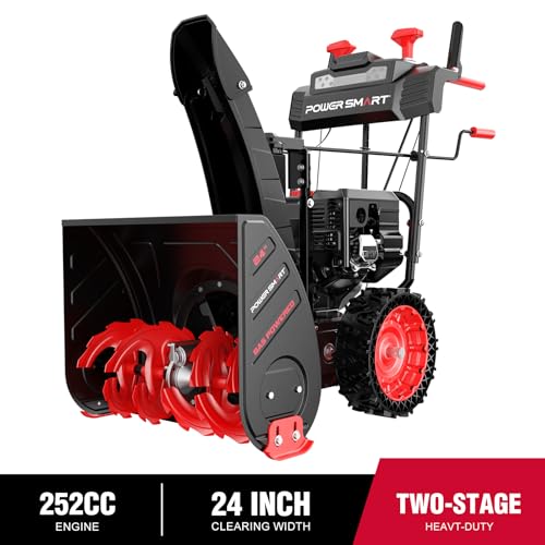 image for PowerSmart Gas Powered Snow Blower, 24 Inch Two-Stage Self-Propelled, 