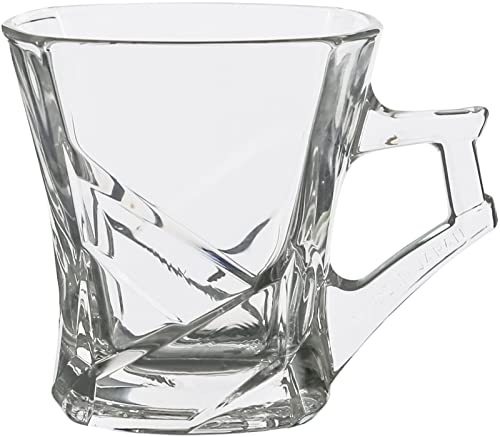 Rammento Set of 6 Prisma 180ml Small Clear Glass Coffee Cups | Di...