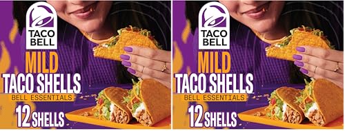 Taco Bell Mild Seasoned Flavor Crunchy Taco Shells, 12 ct, 4.8 oz Box (Pack of 2)