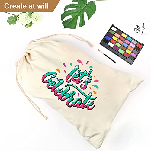Aucuu 2er Set Wäschesack, 50x75 cm Wäschespeicher-Einkaufstüten, Wäschebeutel, Wäschesack mit Kordelzug, 100% Baumwoll Wäschebeutel Reise, Aufbewahrungsbeutel Maschinenwaschbar/Wiederverwendbar