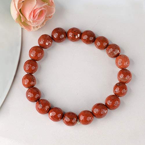 Image of Reiki Crystal Products Certified Natural Crystal Stone Diamond Cut /Faceted 10 mm Beads Bracelet for Men & Women | Reiki Charged Gemstone Jewellery | Multiple Stone Variants Available